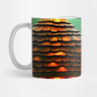 Magical Big Cottage Mushroom House with Lights in Forest with High Trees, Mushroom Aesthetic Mug